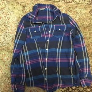 XS blue flannel shirt